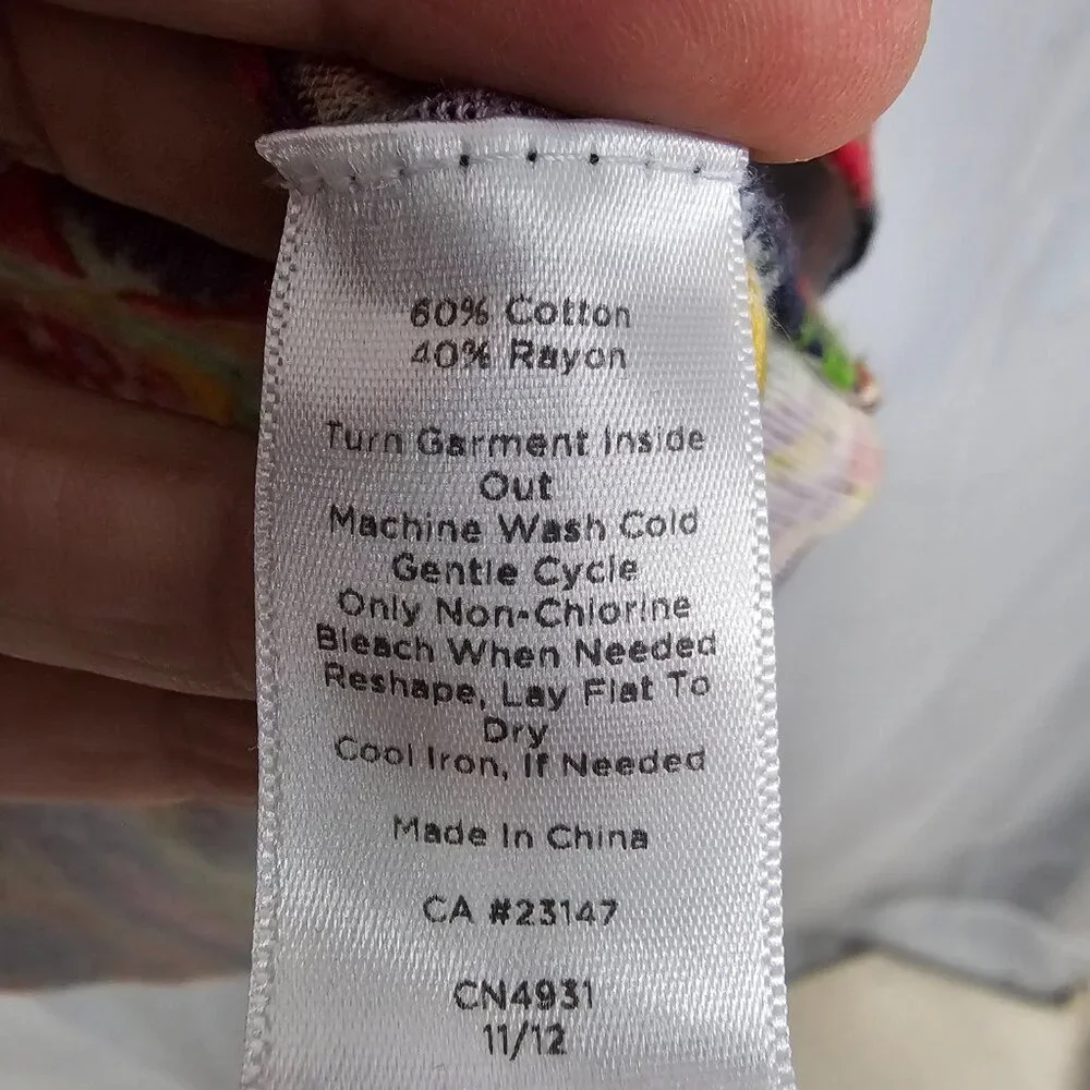 Talbots Cardigan Red Purple Knit Goth Floral Boho Retro Grunge S - Picture 10 of 11